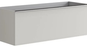 Mobile da bagno da fissare sotto lavabo L 120 x H 40 x P 45.5 cm grigio perla laccato, 2 cassetti Pixel frame