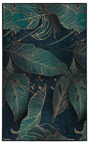 Tappeto color petrolio lavabile 80x150 cm Midnight Jungle – Mila Home