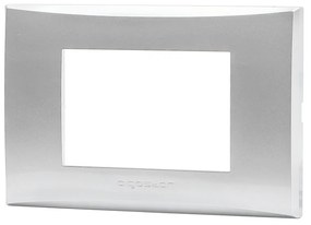 Placca 3 moduli 503 in plastica argento compatibile anche con Vimar Plana
