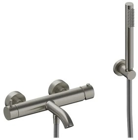 Rubinetto per vasca getto laminare cristallino Loop k per muro nichel spazzolato