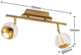 Lucande Kilio faretto LED soffitto, 2 luci, oro