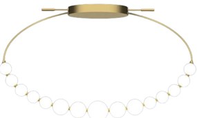 Plafoniera Da Soffitto Contemporaneo Perla Sfere Vetro Opaco Oro Led 36W