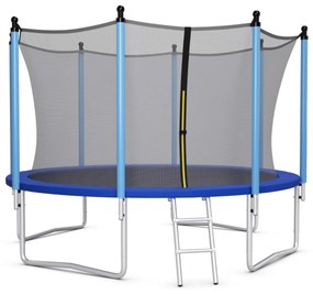 Costway Tappeto elastico da esterno 244/305/366/427cm per bambini e adulti, Tappeto elastico per saltare con rete di sicurezza