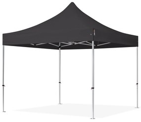 TOOLPORT 3x3m gazebo pieghevole PVC ignifugo, PROFESSIONAL alluminio, nero - (59135)