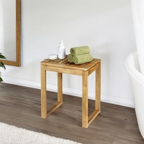 Sgabello di colore naturale in acacia massiccia Fondi – Wenko