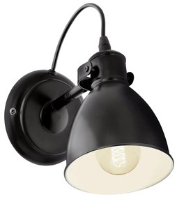 Applique Vintage Priddy Acciaio Nero 1 Luce E27