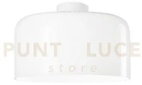 Plafoniera gibus bianca 1 luce attacco e27 35x35x23cm in vetro soff...