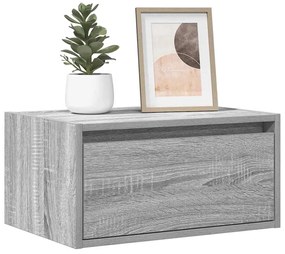 Comodini A Parete Con Luci Led 2 Pz Grigio Sonoma /