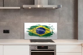 Pannello paraschizzi cucina La bandiera del Brasile 100x50 cm