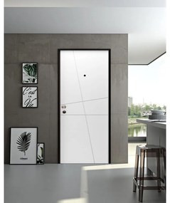 Pannello per porta blindata laccato bianco L 94 x H 213 cm, Sp 6 mm