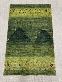 Loribaft Tappeto persiano 90 x 140 Verde (Iran) Annodato A Mano