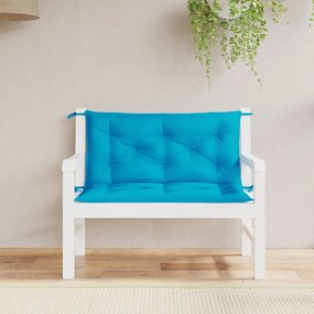 Cuscini Per Panca 2 Pz Azzurri 100x50x7cm İn Tessuto Oxford /