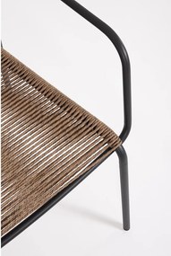 Sedia da esterno grigio scuro/di colore naturale in metallo Jable – Bizzotto