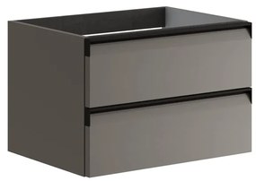 Mobile da bagno sospeso sotto lavabo L 59.5 x H 40 x P 45.5 cm grigio laccato opaco, 2 cassetti VISOBATH Fusion