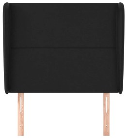 Testiera ad orecchio nera 93x23x118/128 cm in similpelle