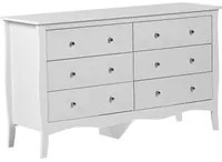 Cassettiera credenza bianca con 6 cassetti 75 x 130 cm soggiorno camera da letto ingresso armadio moderno stile francese