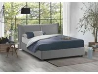 Letto matrimoniale Clelia, Made in Italy, Apertura frontale, con materasso 160x190 cm incluso, Grigio