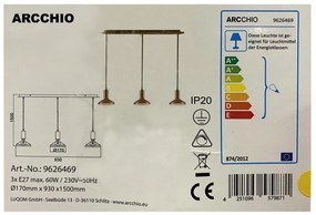 Arcchio - Lampadario a sospensione con filo JAIKA 3xE27/60W/230V