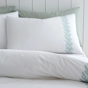 Biancheria da letto in cotone bianco 200x200 cm Embroidery Leaf - Bianca