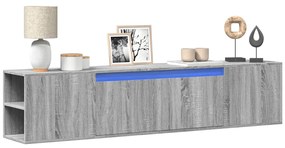Mobile Tv A Parete Con Led Grigio Sonoma 180x31x39,5 Cm /