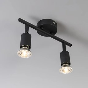 Faretto industriale nero orientabile a 2 luci - Jeany