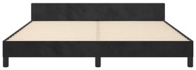 Giroletto con testiera nero 180x200 cm in velluto