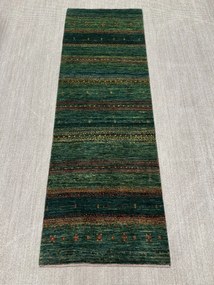 Loribaft Tappeto persiano 270x90 Verde (Iran) Annodato A Mano