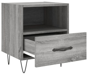 Comodini 2 pz grigio sonoma 40x35x47,5 cm in legno multistrato