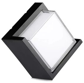 Applique Lampada Led Da Muro Parete Quadrato Neutro 4000K 12W Con Diffusore Semicoperto Colore Nero SKU-218540