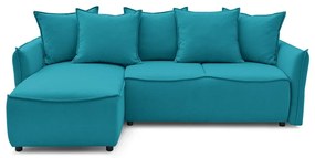 Divano letto angolare turchese (angolo sinistro) Leon - Bobochic Paris
