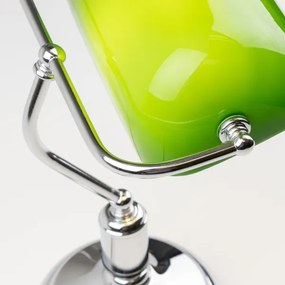 Brilagi - Lampada da tavolo BANK OFFICE 1xE27/60W/230V cromo lucido/verde