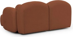 Divano angolare color terracotta (con penisola a destra/con chaise lounge) con rivestimento in bouclé Orbit – Ropez