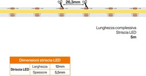Striscia LED COB CCT Bianco Variabile 24V 14W/m Professionale - IP20 - 5 metri