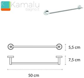 Kamalu - Portasalvietta barra 50cm colore bianco linea Kaman LEFO-70