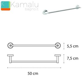 Kamalu - portasalvietta barra 50cm colore bianco linea kaman lefo-70