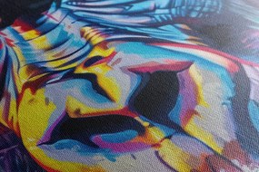 Stampa su tela – Gorilla con imitazione di pittura