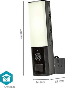 Nedis WIFICOL10CBK - Telecamera esterna Full HD 1080p con LED Wi-Fi IP65