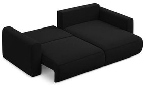 Divano angolare nero allungabile/con contenitore (con penisola a destra/con chaise lounge) con rivestimento in velluto Kapua – Makamii