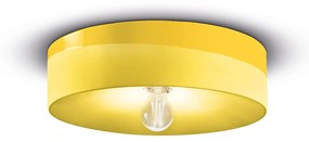 Plafoniera Grande Vintage Decò Pi Ceramica Giallo Limone 1 Luce E27