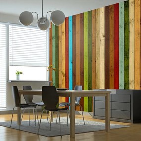 Fotomurale  Wooden rainbow  Colore colorful, Dimensioni e Misure 250x193