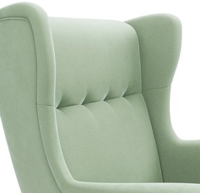 Poltrona moderna e confortevole in verde chiaro