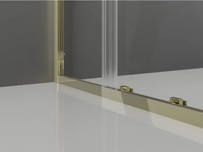 Mexen Exo cabina doccia quadrata scorrevole 100 x 100 cm, trasparente, oro - 8111-100-100-50-00