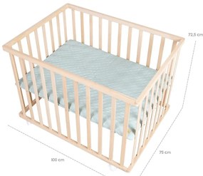 Lettino di colore naturale con altezza regolabile e ruote 75x100 cm Style – Roba