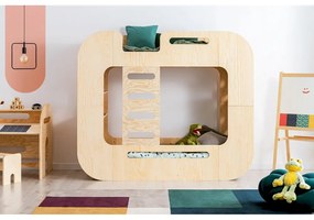 Letto a castello con contenitore 90x200 cm in colore naturale Mundo - Adeko