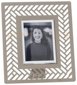 Portafoto di design millenintrecci piccolo sabbia in ferro e polime...