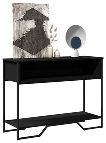 Tavolo Consolle Nero 100x35x74,5 Cm İn Truciolato /