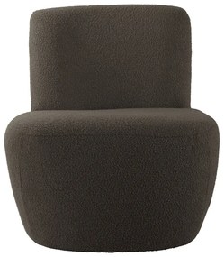 Poltrona grigio-marrone in tessuto bouclé Ada - Leitmotiv