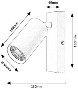 Rabalux 2081 - Faretto da parete SOLO 1xGU10/25W/230V bianco