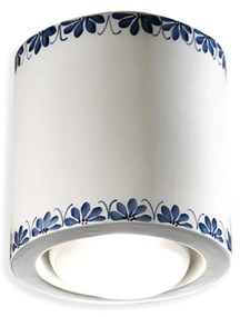 Plafoniera Classica Trieste Bianco Decorato Filo Marrone 1 Luce E27