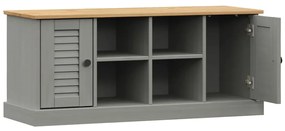 Panca porta scarpe vigo 106x35x40 cm legno massello pino grigio